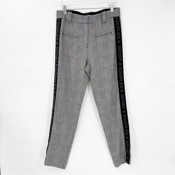 The Kooples Slim Fit Houndstooth Logo Tape Trousers 2 (8 US) - Picture 2 of 9